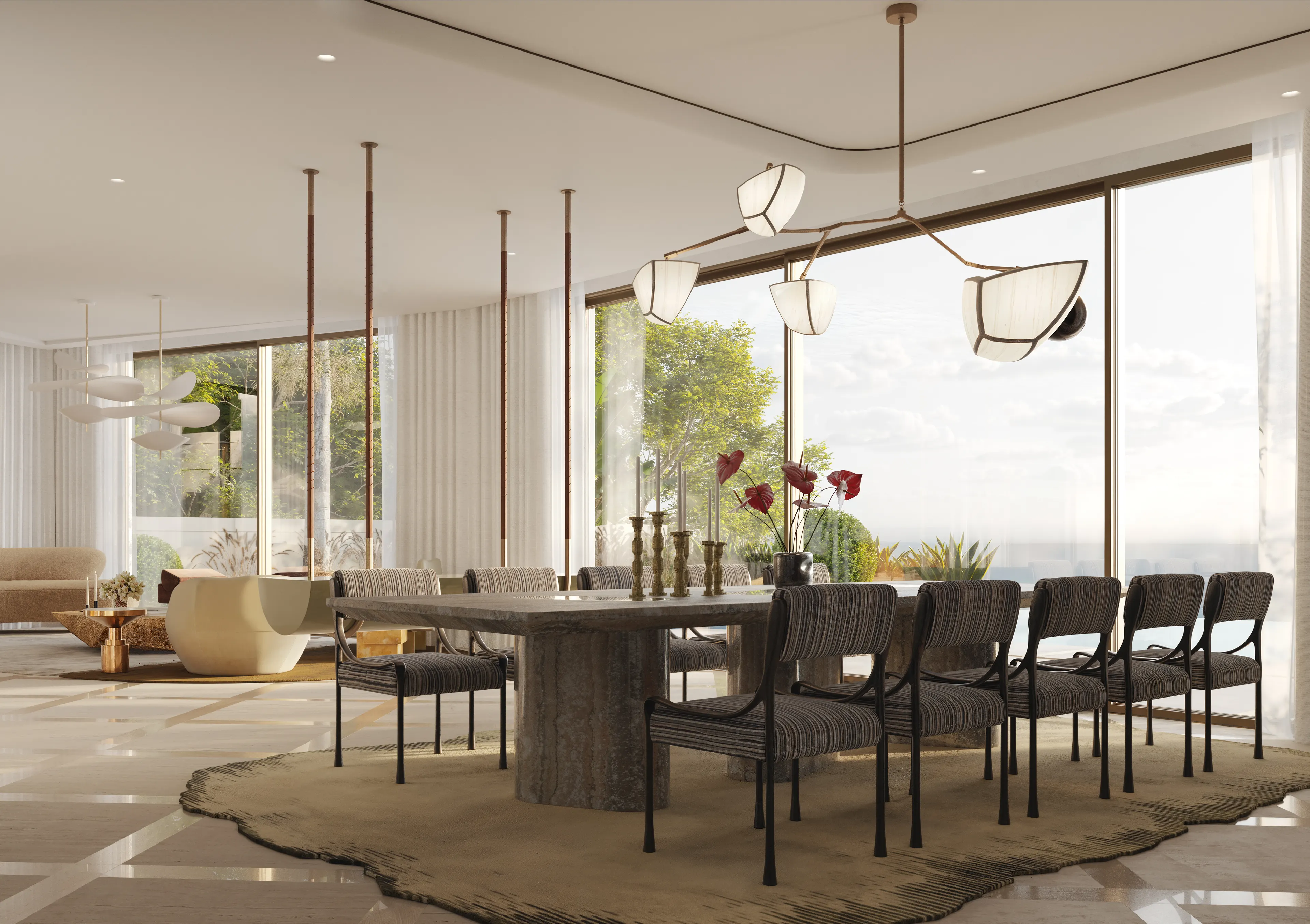 Moving through, the formal dining room
